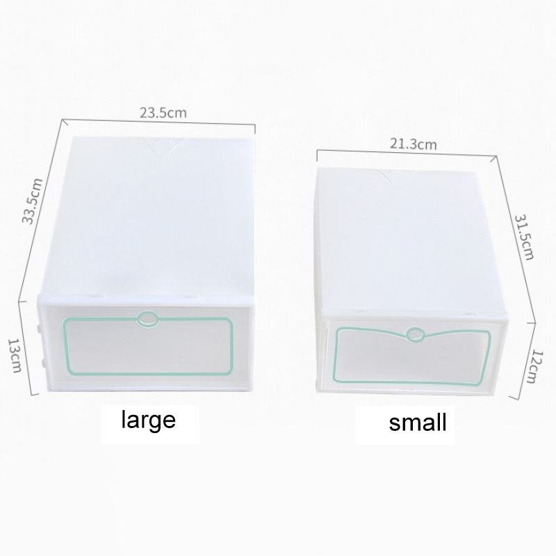 6pcs/Set Fold Plastic Shoes Case Thickened Transparent Drawer Case Plastic Shoe Boxes Stackable Box Shoe Organizer Shoebox