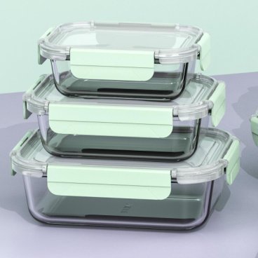 LINUO ECO-Friendly Glass Container Loading Unloading Airtight Glass Bento Boxes Kitchen Accessories
