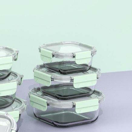 LINUO ECO-Friendly Glass Container Loading Unloading Airtight Glass Bento Boxes Kitchen Accessories