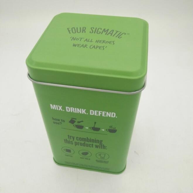 Custom Printed Square Coffee Bean Jar Tea Tin Can Packaging Food Storage Box