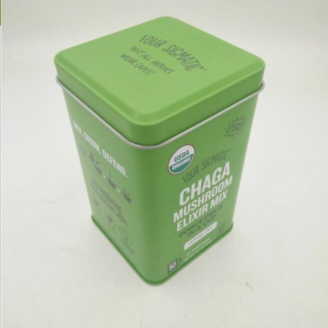Custom Printed Square Coffee Bean Jar Tea Tin Can Packaging Food Storage Box