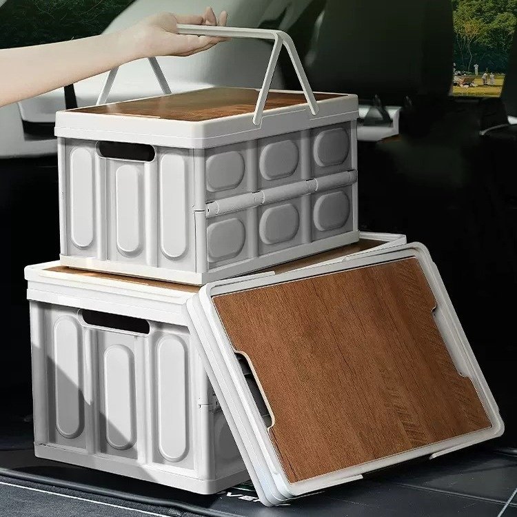 Simple camping box trunk sundries storage box camping picnic side door outdoor foldable storage box