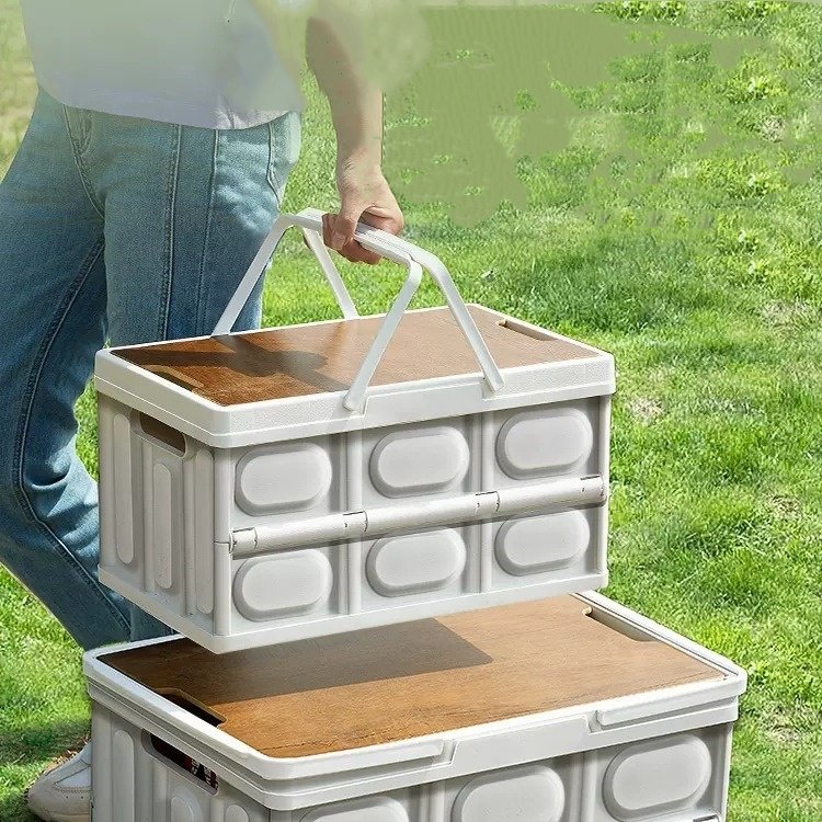 Simple camping box trunk sundries storage box camping picnic side door outdoor foldable storage box