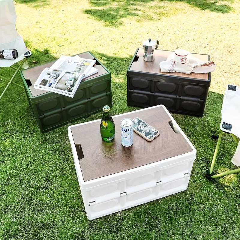Simple camping box trunk sundries storage box camping picnic side door outdoor foldable storage box