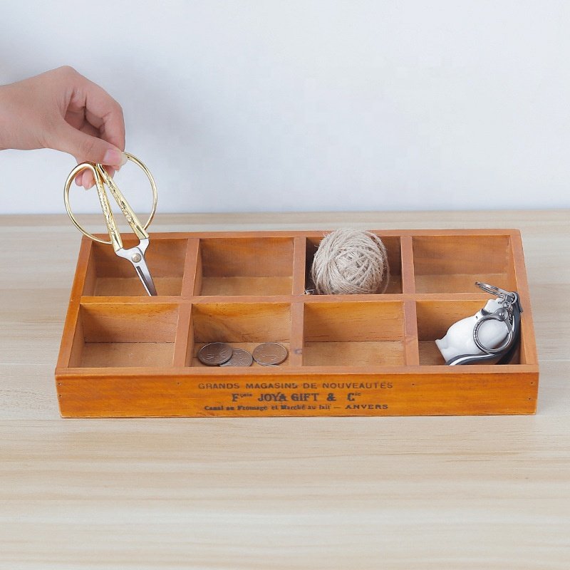 retro wooden desktop storage box small things storage box succulent wooden box
