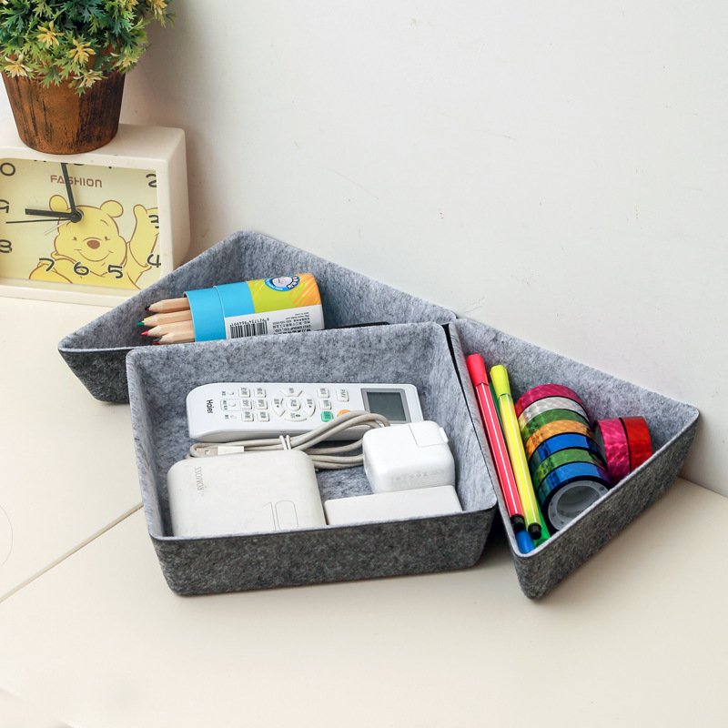 Wholesale Supply Fashion Design Integral Molding Seamless Felt Drawer Storage Box Set