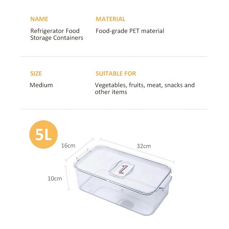 Free Clear Stackable Plastic Refrigerator Pantry Storage Organizer Bins Kitchen Organizer Fridge Storage Containers With Lid