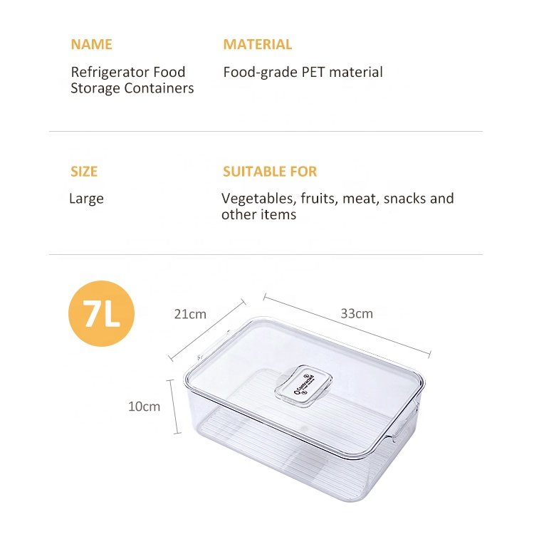 Free Clear Stackable Plastic Refrigerator Pantry Storage Organizer Bins Kitchen Organizer Fridge Storage Containers With Lid