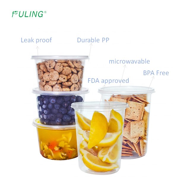 FULING Plastic Disposable Deli Container 16 oz Deli Container To Go Food Storage Containers