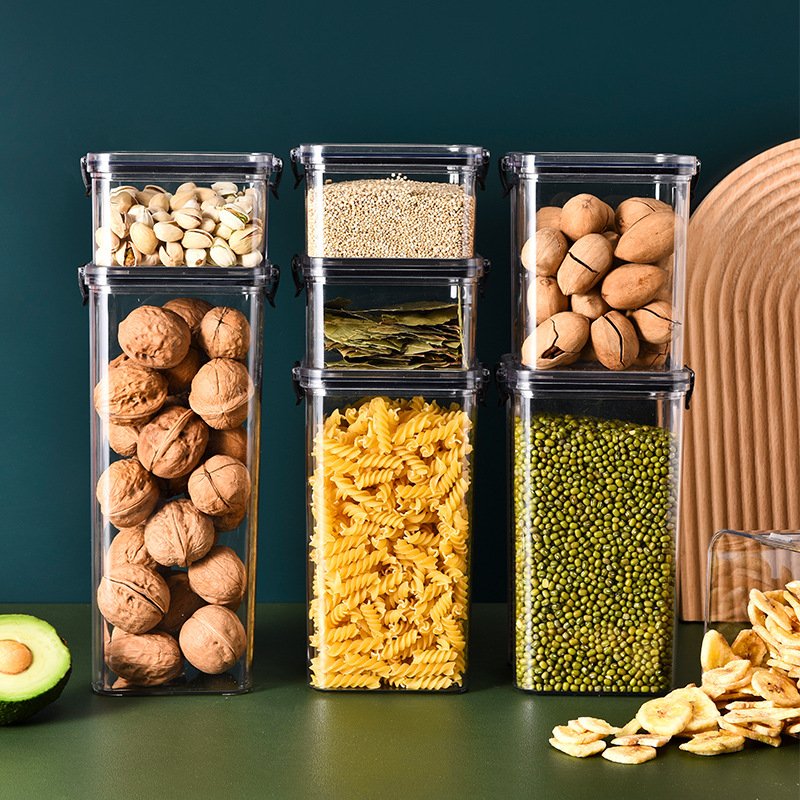 Latest Design Household Transparent Pet Food Storage Boxes Multi Size Air Tight Food Containers Kitchen Storage Bins