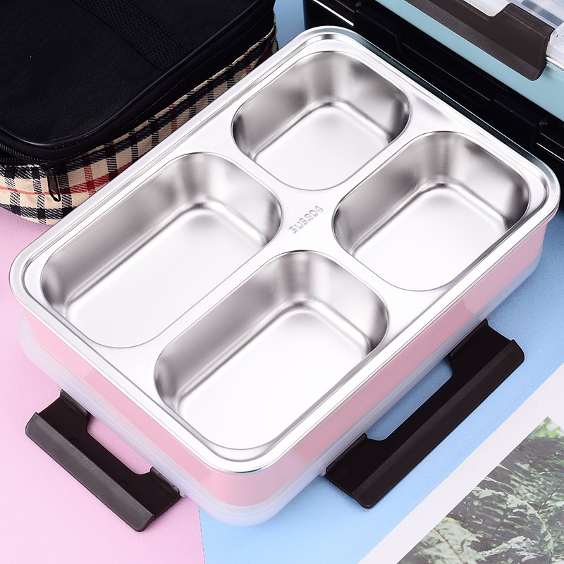 Food grade stainless steel eco friendly single-layer food container leakproof bento lunch box