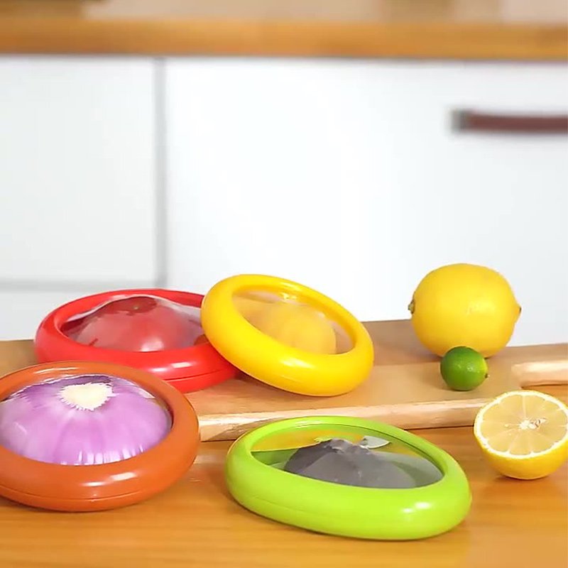 Transparent Film Fruit Vegetable Fresh-Keeping Crisper Set Avocado Cover Onion Lemon Refrigerator Freezer Storage Container Box