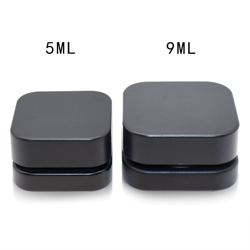 Eco-friendly Packaging Concentrate 3g 5g 7g 9g 5ml 9ml child proof square glass jar with Food Grade child proof lid