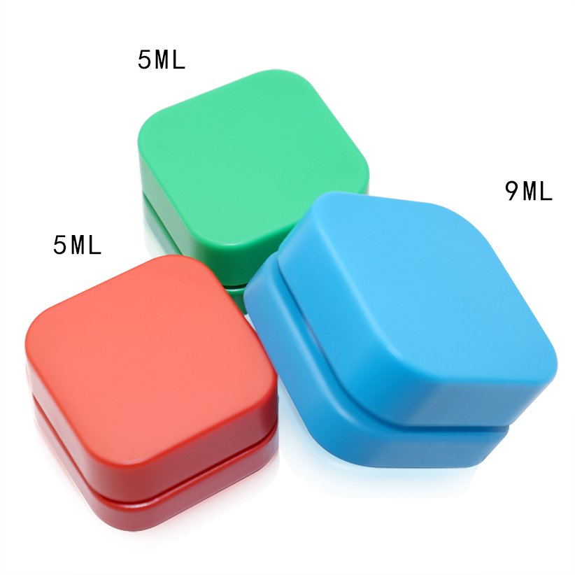 Eco-friendly Packaging Concentrate 3g 5g 7g 9g 5ml 9ml child proof square glass jar with Food Grade child proof lid