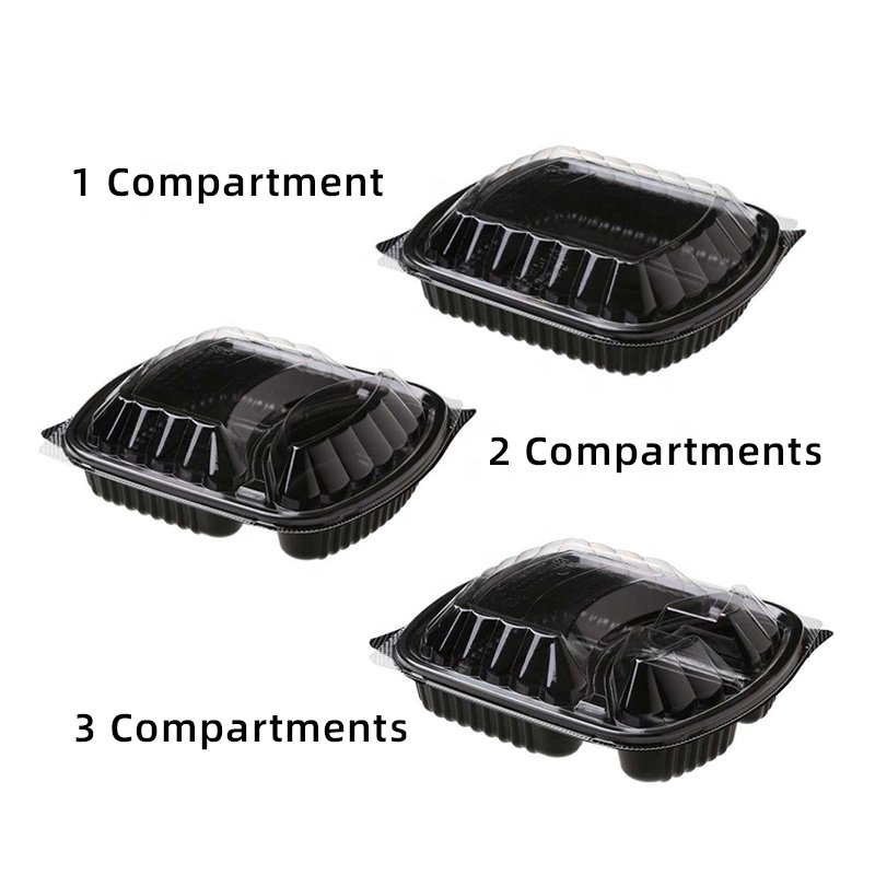 Custom production of one - two - three Compartment Disposable Takeaway Microwave Heat Resistant disposable plastic lunch boxes