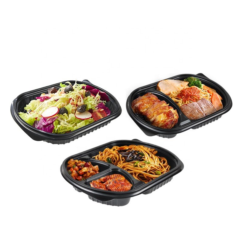 Custom production of one - two - three Compartment Disposable Takeaway Microwave Heat Resistant disposable plastic lunch boxes