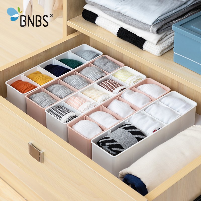 Factory Wholesale Storage Box With Compartments Plastic Underwear Storage For Closet Socks Organizer Home Accessories