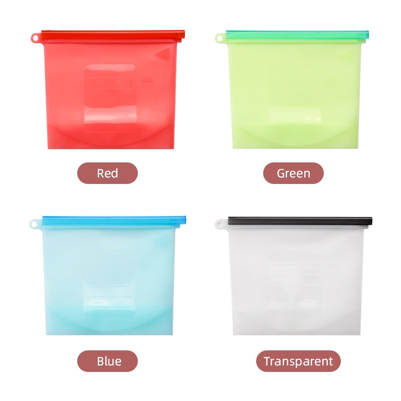Food grade reusable silicone storage bag Vacuum Zi plock Reusable Silicone Food Storage Bag