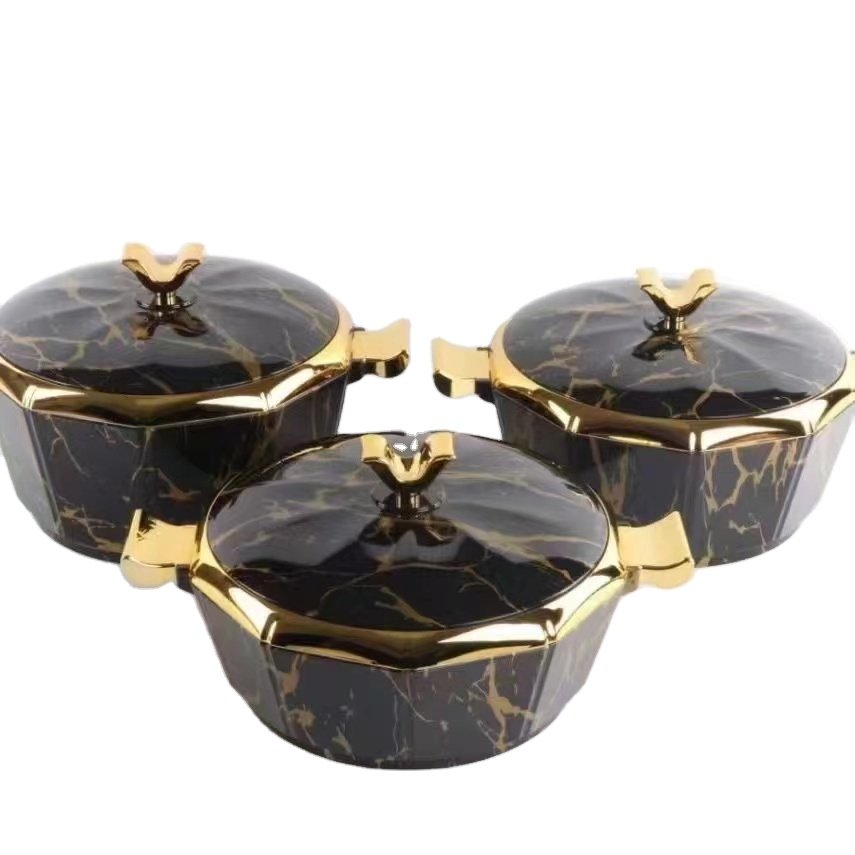 Hot selling round insulated container keep food hot for food container 2L+2.5L+3L Africa insulated hot pot casserole set