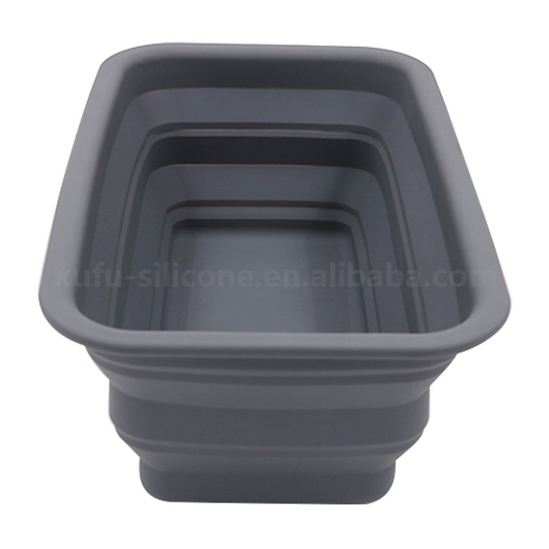 BPA Free Food Grade Silicone Collapsible Food Storage Container Large Size Vegetable Fruit Container Silicone Folding Tray