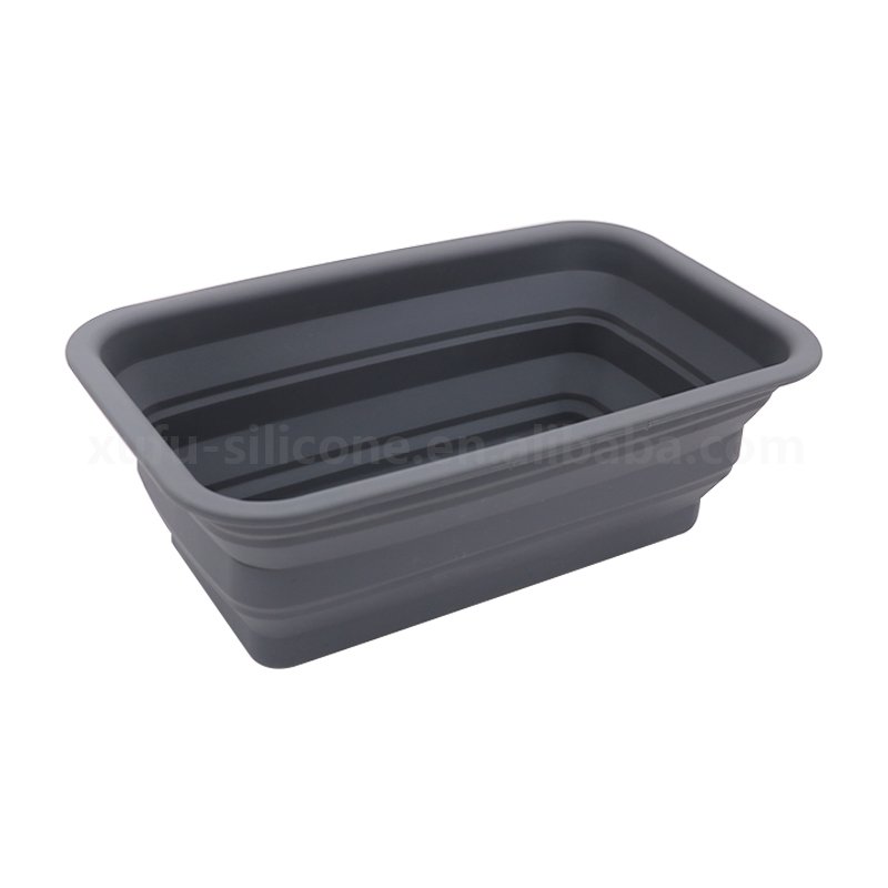 BPA Free Food Grade Silicone Collapsible Food Storage Container Large Size Vegetable Fruit Container Silicone Folding Tray