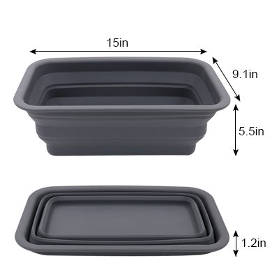 BPA Free Food Grade Silicone Collapsible Food Storage Container Large Size Vegetable Fruit Container Silicone Folding Tray