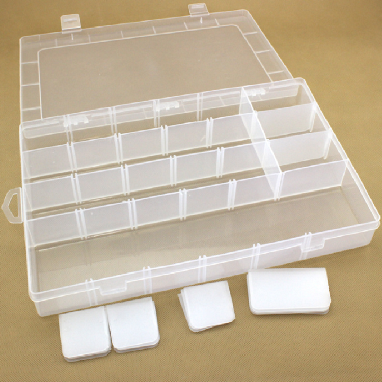 Transparent 24 compartment sorted storage box Plastic parts accessories beaded display cabinet