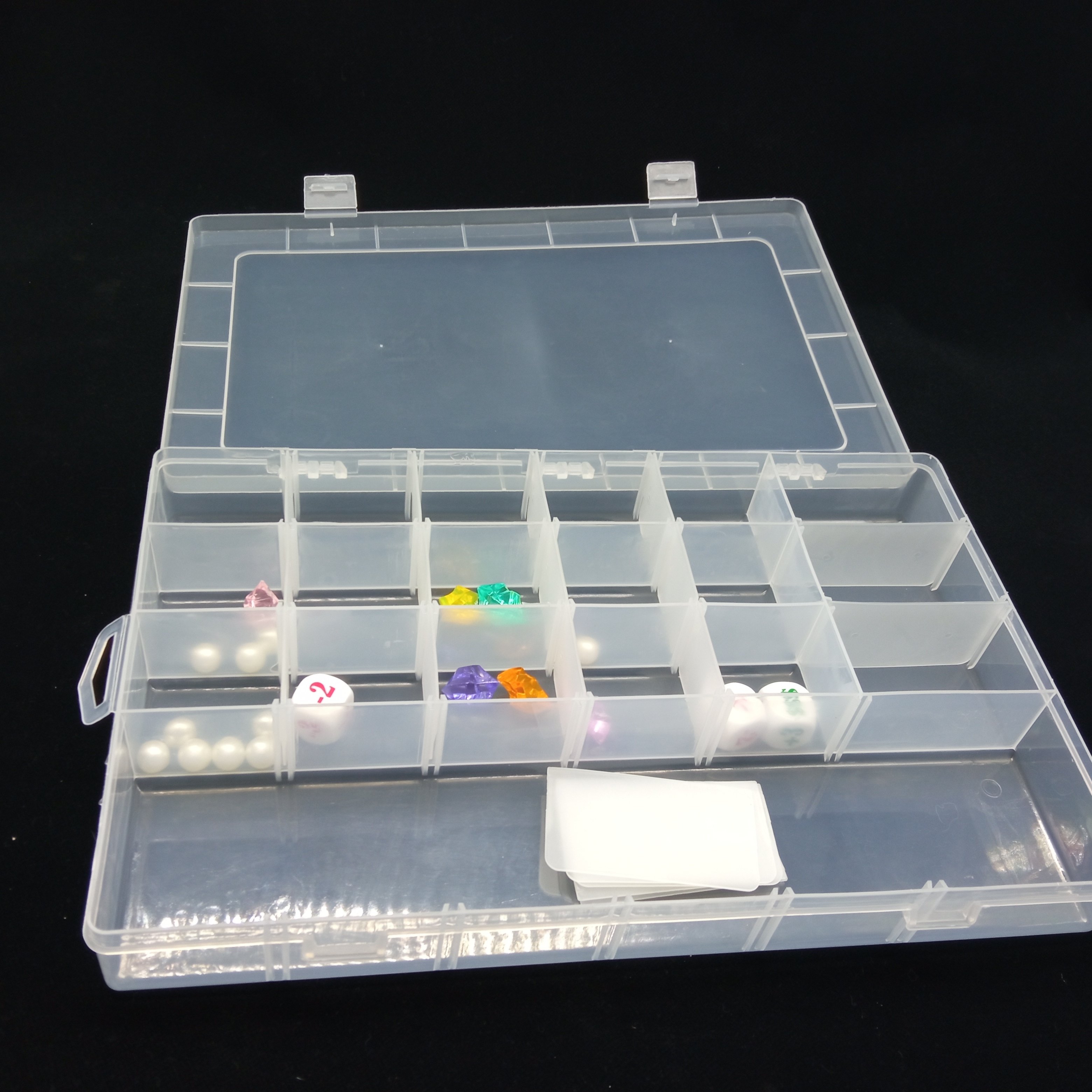 Transparent 24 compartment sorted storage box Plastic parts accessories beaded display cabinet