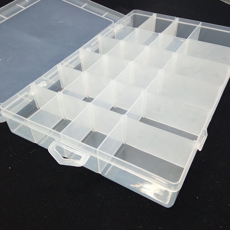 Transparent 24 compartment sorted storage box Plastic parts accessories beaded display cabinet