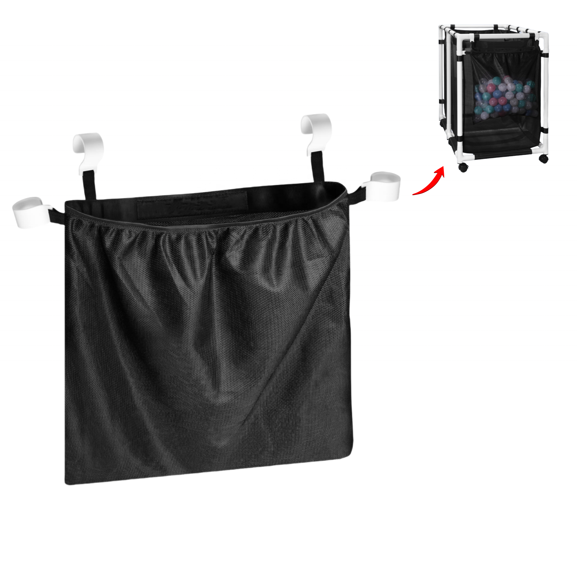 YA SHINE Large capacity hanging elastic net pocket swimming toy storage bag Side Pouch for Pool Storage Bin