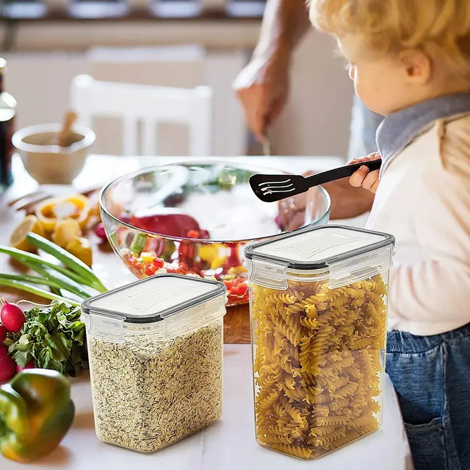 42 Pcs Set Bpa-Free Airtight Plastic Stackable Kitchen Organizer Cereal Dry Food Stor