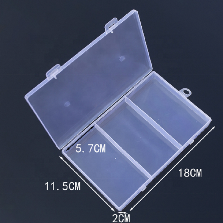 High quality clear plastic 3 compartment parts Accessories storage box beaded display box