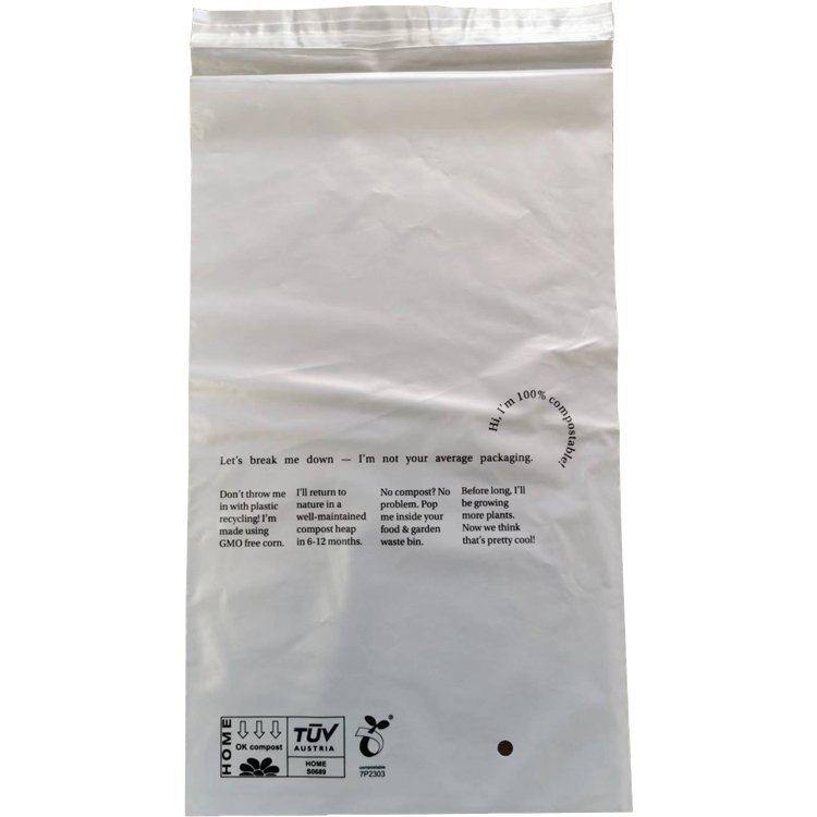 Degradable environmentally friendly self-adhesive bags can be composted small storage bags commercial express bags