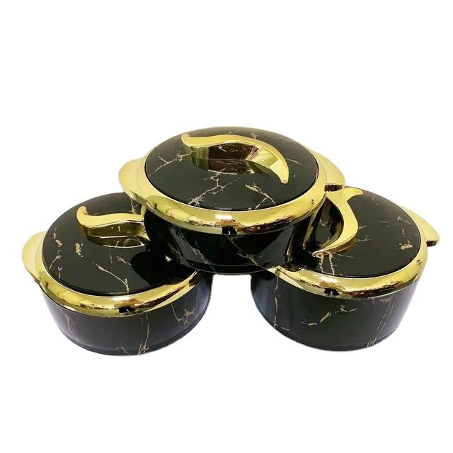 Muslin round food warmers 3 pcs set for freshness preservation 1.5L+2L+2.5L Qatar food warmer set casserole
