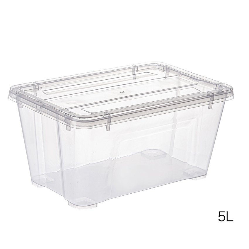Customized stackable 5L transparent clear plastic storage box for sale