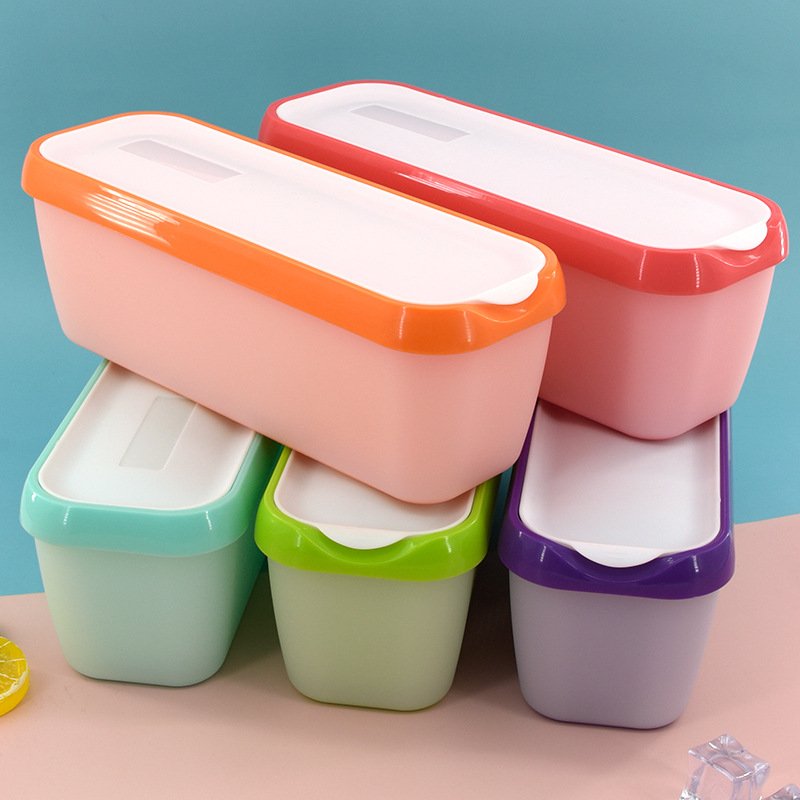 Large size rectangular ice cream box plastic pp storage container household kitchen refrigerator storage box Organization Gadget