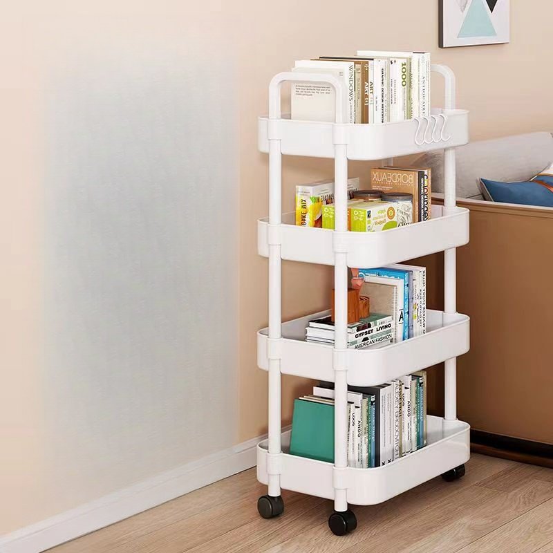 multifunctional food vegetable snack staorage rack with handle detachable 3 /4 Tier Classic Storage Rolling Cart with wheel