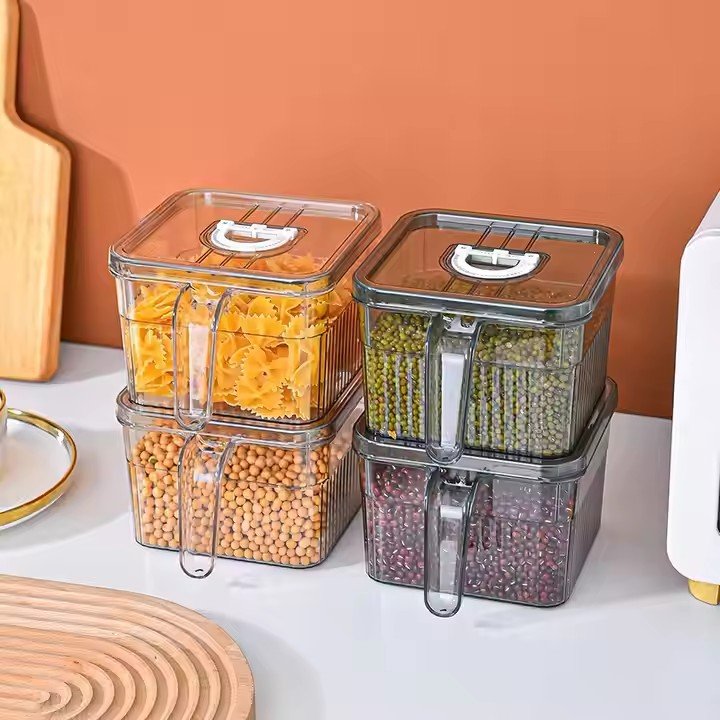 Custom Clear Reusable Fridge Storage Boxes Kitchen Food Packaging Plastic Airtight Food Storage Container Set