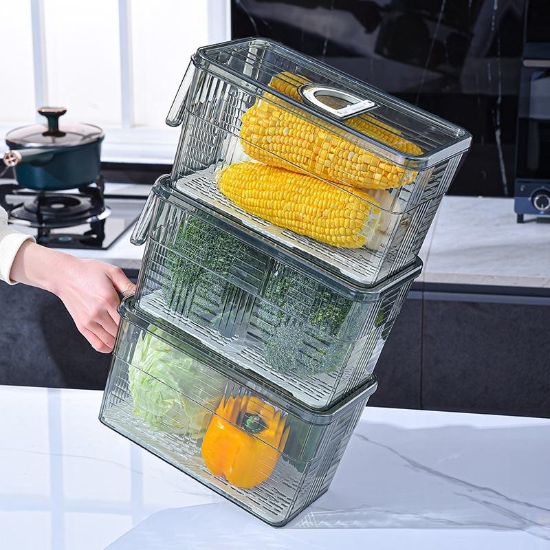 Custom Clear Reusable Fridge Storage Boxes Kitchen Food Packaging Plastic Airtight Food Storage Container Set