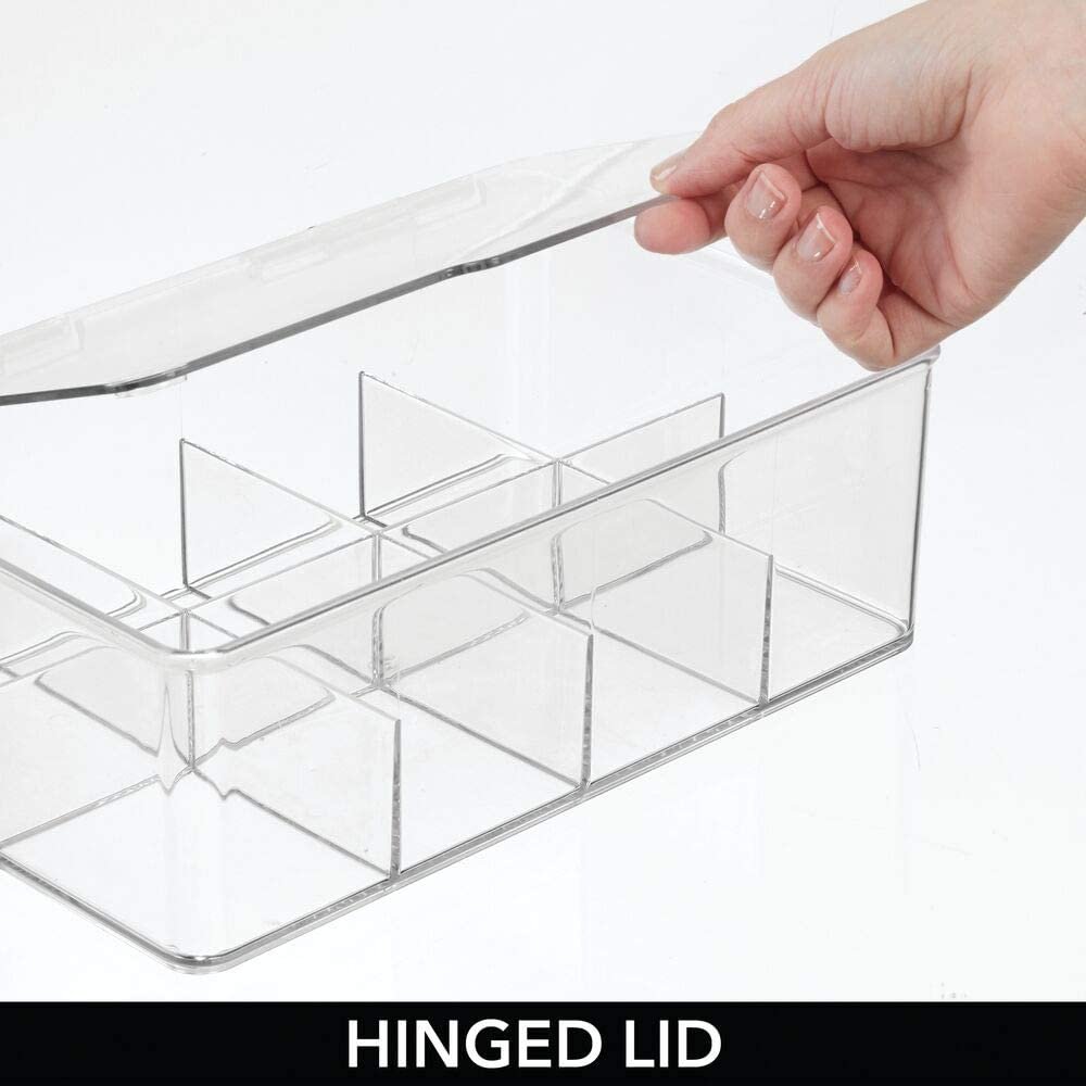 Best Sell Clear Stackable Plastic Tea Bag Holder Organizer Storage Bin Box With Clear Top Lid Bpa Free