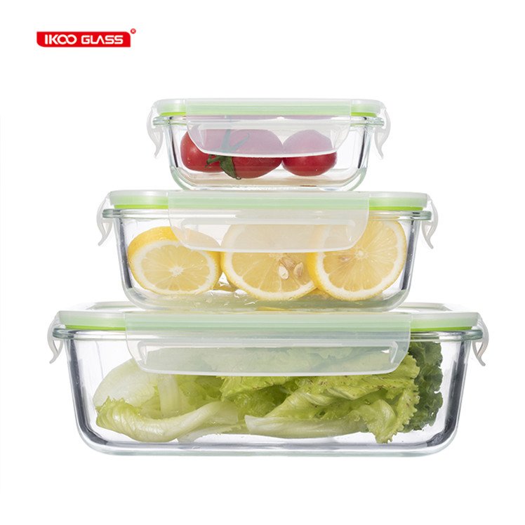 BPA Free Keep Food Fresh Meal Prep Lunch Box Glass Food Storage Container Set With Airtight Lid