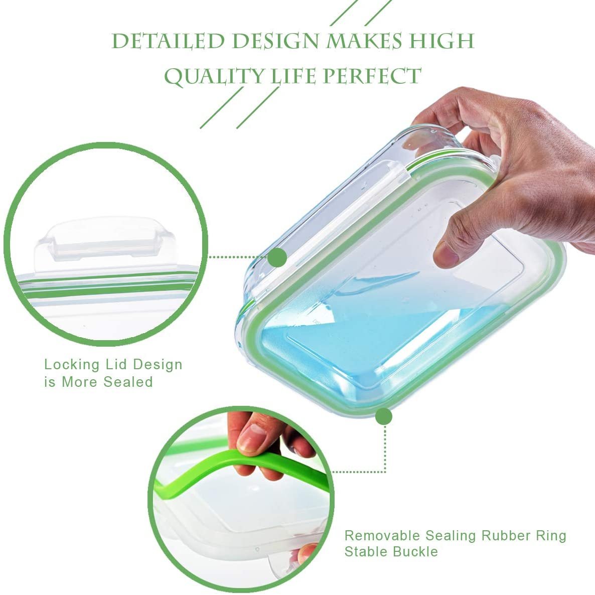 BPA Free Keep Food Fresh Meal Prep Lunch Box Glass Food Storage Container Set With Airtight Lid