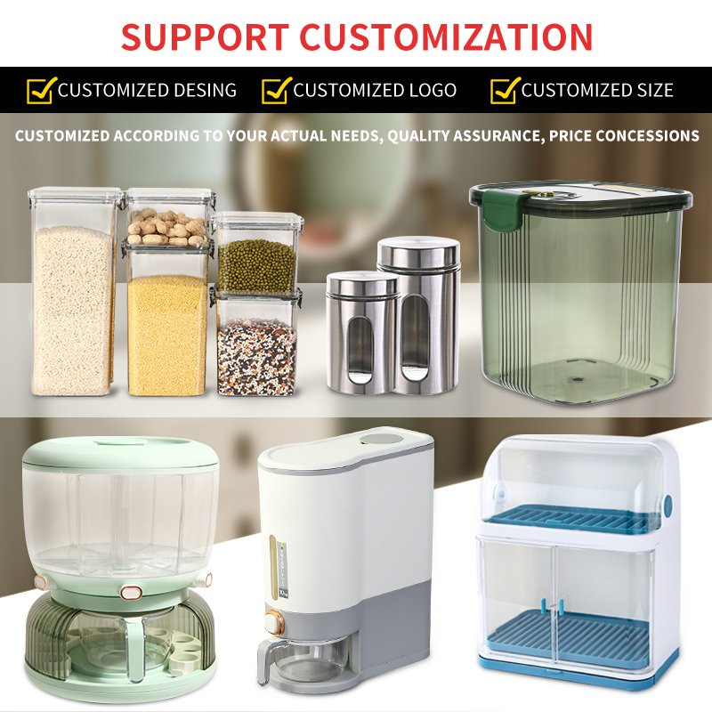 Material Multifunction Rice Dispenser Storage Box Grain Dispenser Storage Container Design PP New Kitchen Food Carton Injection