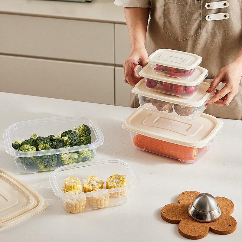 Refrigerator BPA Free Plastic Storage Container Set Heat Resistant Plastic Food Storage Container