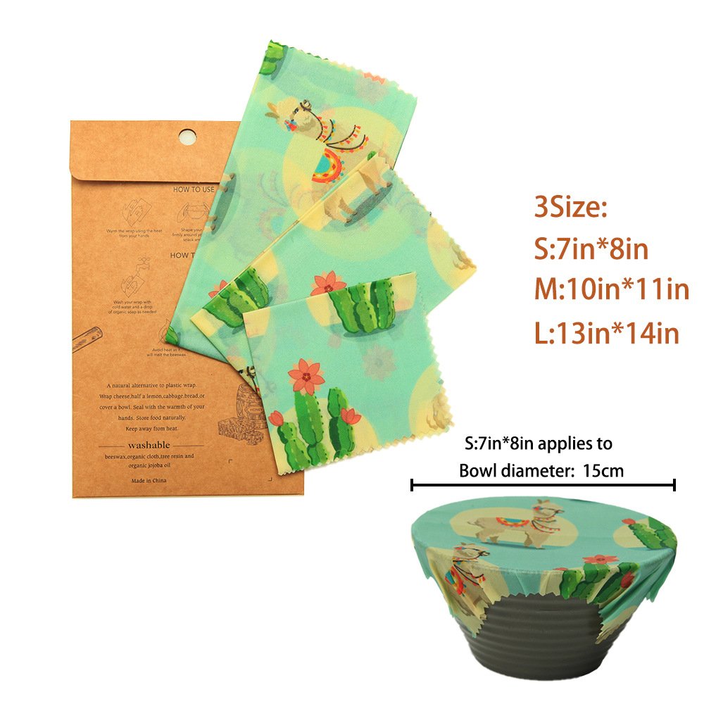Organic Sustainable bees wax wraps food wrap ECO assorted 3 pack storage wrappers