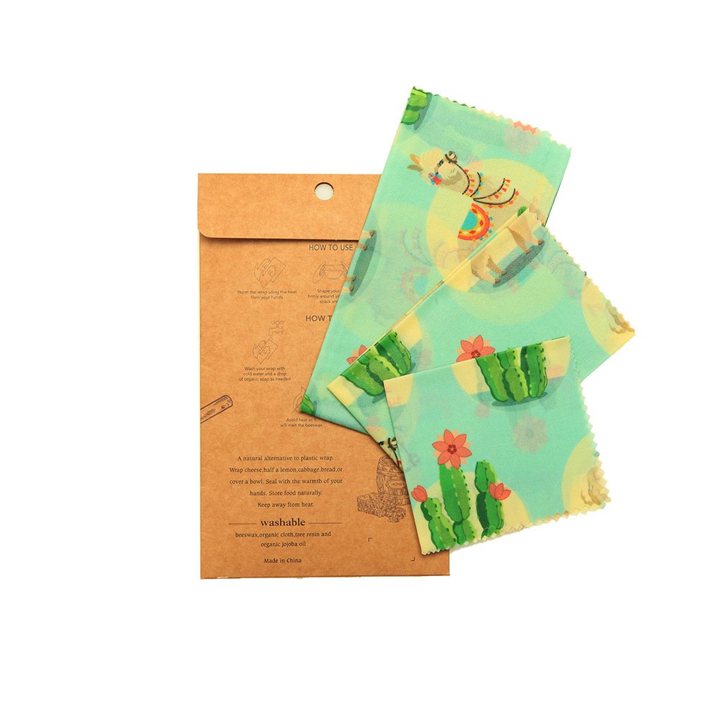 Organic Sustainable bees wax wraps food wrap ECO assorted 3 pack storage wrappers