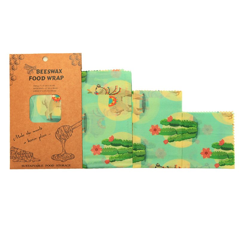 Organic Sustainable bees wax wraps food wrap ECO assorted 3 pack storage wrappers