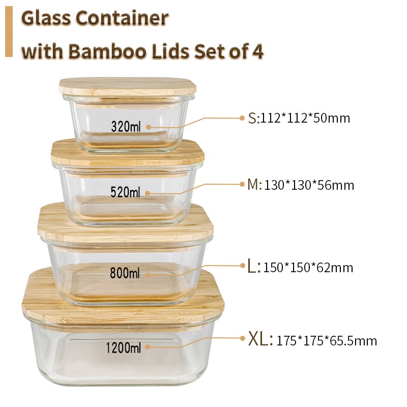 bamboo lids food storage container heatable bento tiffin box wholesale