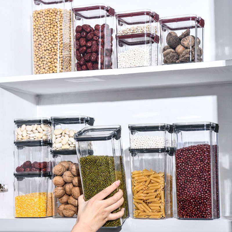 Factory Direct Wholesale Airtight BPA Free Dry Fruit Grain Cereal Pasta Storage Container Sealed Plastic Lid Food Storage Pot