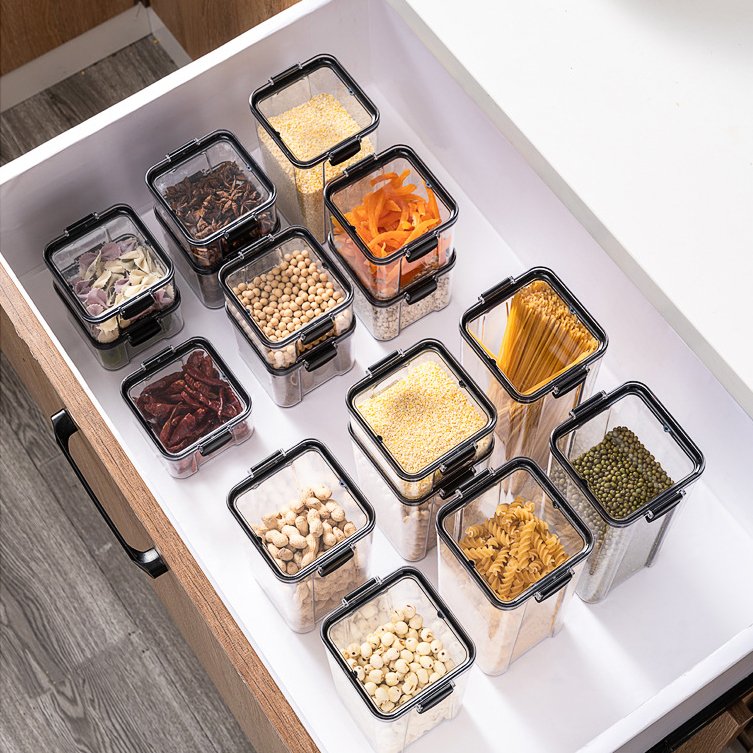 Factory Direct Wholesale Airtight BPA Free Dry Fruit Grain Cereal Pasta Storage Container Sealed Plastic Lid Food Storage Pot